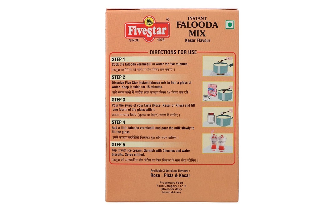 Five Star Falooda Mix Kesar Flavour   Box  100 grams